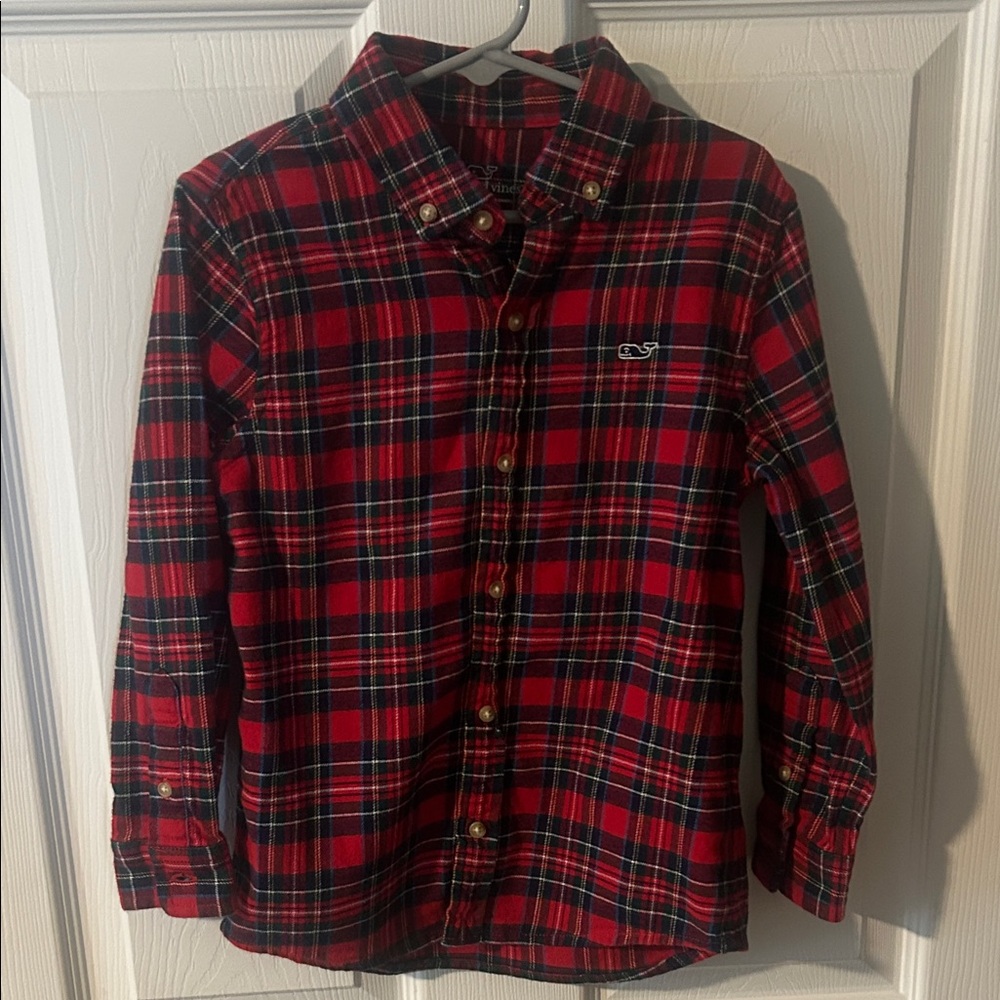 Vineyard Vines Red & Black Plaid Button-Down Shirt